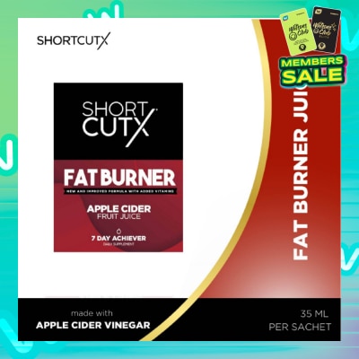 SHORTCUTX Apple Cider Vinegar Fat Burner Juice Sachet (Aids In Weight Loss + Boosts Metabolism + Blocks Carb Absorption)35ml X 7s