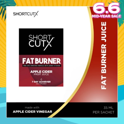 SHORTCUTX Apple Cider Vinegar Fat Burner Juice Sachet (Aids In Weight Loss + Boosts Metabolism + Blocks Carb Absorption)35ml X 7s