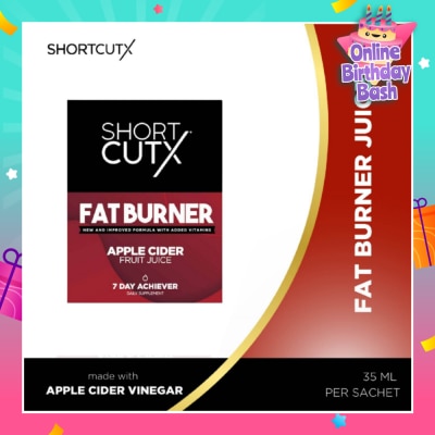 SHORTCUTX Apple Cider Vinegar Fat Burner Juice Sachet (Aids In Weight Loss + Boosts Metabolism + Blocks Carb Absorption)35ml X 7s