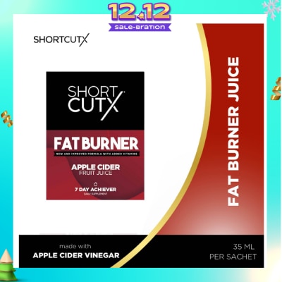 SHORTCUTX Apple Cider Vinegar Fat Burner Juice Sachet (Aids In Weight Loss + Boosts Metabolism + Blocks Carb Absorption)35ml X 7s (Expiry: Mar`2026)