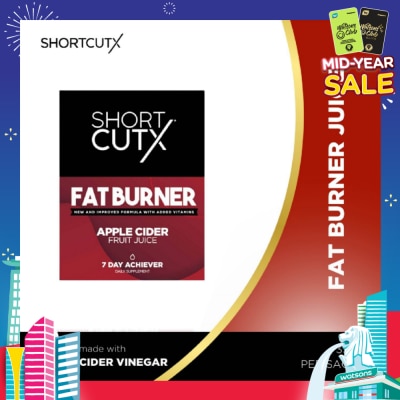 SHORTCUTX Apple Cider Vinegar Fat Burner Juice Sachet (Aids In Weight Loss + Boosts Metabolism + Blocks Carb Absorption)35ml X 7s