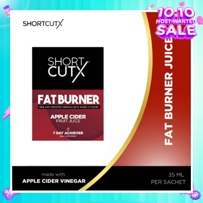 SHORTCUTX Apple Cider Vinegar Fat Burner Juice Sachet (Aids In Weight Loss + Boosts Metabolism + Blocks Carb Absorption)35ml X 7s (Expiry: May`2026)