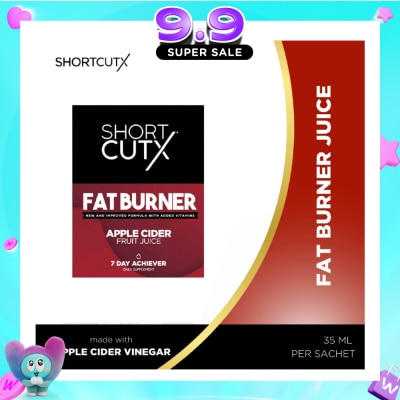 SHORTCUTX - Apple Cider Vinegar Fat Burner Juice Sachet (Aids In Weight Loss + Boosts Metabolism + Blocks Carb Absorption) 35ml X 7s (Expiry: Jul`2027) image