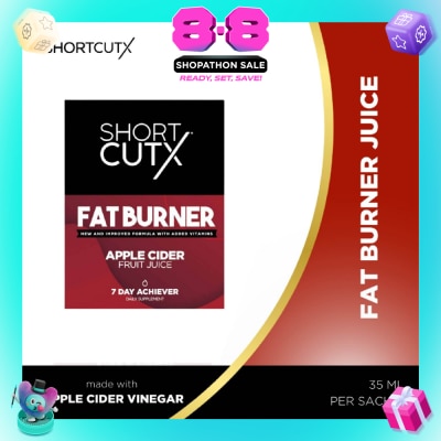 SHORTCUTX - Apple Cider Vinegar Fat Burner Juice Sachet (Aids In Weight Loss + Boosts Metabolism + Blocks Carb Absorption) 35ml X 7s