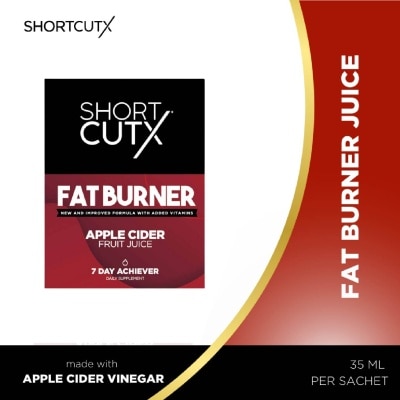 SHORTCUTX Apple Cider Vinegar Fat Burner Juice Sachet (Aids In Weight Loss + Boosts Metabolism + Blocks Carb Absorption)35ml X 7s