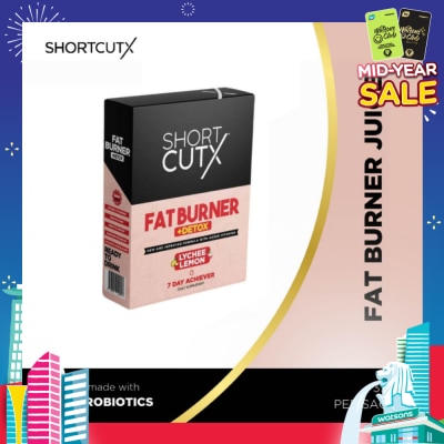 SHORTCUTX Lychee Lemon Fat Burner Sachet (Burns Fat + Boosts Metabolism + Detoxes Body) 35ml X 7s
