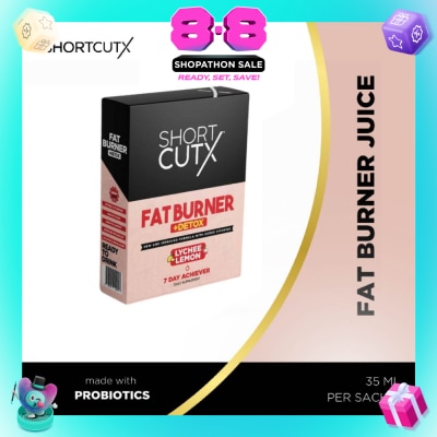 SHORTCUTX - Lychee Lemon Fat Burner Sachet (Burns Fat + Boosts Metabolism + Detoxes Body) 35ml X 7s