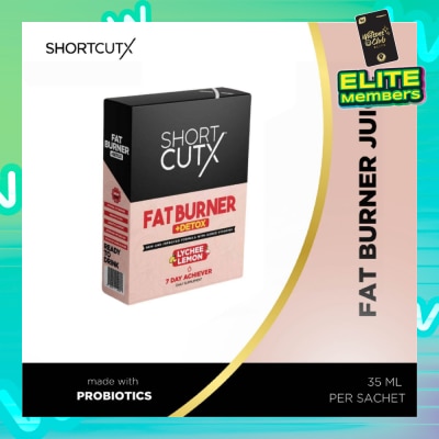 SHORTCUTX Lychee Lemon Fat Burner Sachet (Burns Fat + Boosts Metabolism + Detoxes Body) 35ml X 7s