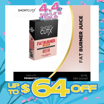 SHORTCUTX - Lychee Lemon Fat Burner Sachet (Burns Fat + Boosts Metabolism + Detoxes Body) 35ml X 7s