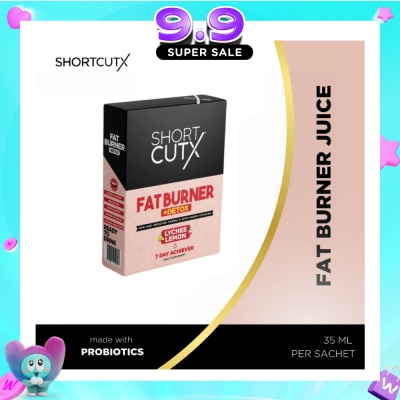 SHORTCUTX - Lychee Lemon Fat Burner Sachet (Burns Fat + Boosts Metabolism + Detoxes Body) 35ml X 7s image