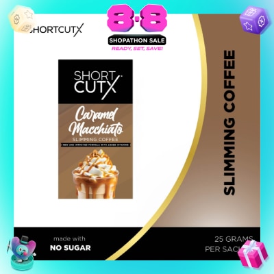 SHORTCUTX - Caramel Machiatto Slimming Coffee Sachet (Curbs Appetite + Detoxes Body + Flush Out Toxins) 20g X 7s
