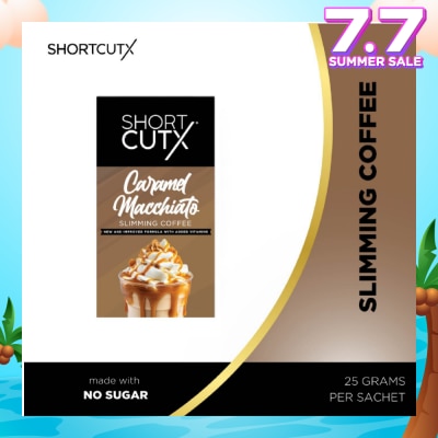 SHORTCUTX Caramel Machiatto Slimming Coffee Sachet (Curbs Appetite + Detoxes Body + Flush Out Toxins) 20g X 7s