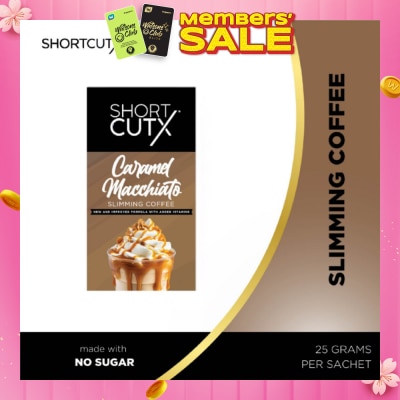 SHORTCUTX Caramel Machiatto Slimming Coffee Sachet (Curbs Appetite + Detoxes Body + Flush Out Toxins) 20g X 7s