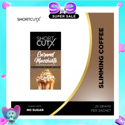 SHORTCUTX - Caramel Machiatto Slimming Coffee Sachet (Curbs Appetite + Detoxes Body + Flush Out Toxins) 20g X 7s image