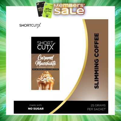 SHORTCUTX - Caramel Machiatto Slimming Coffee Sachet (Curbs Appetite + Detoxes Body + Flush Out Toxins) 20g X 7s