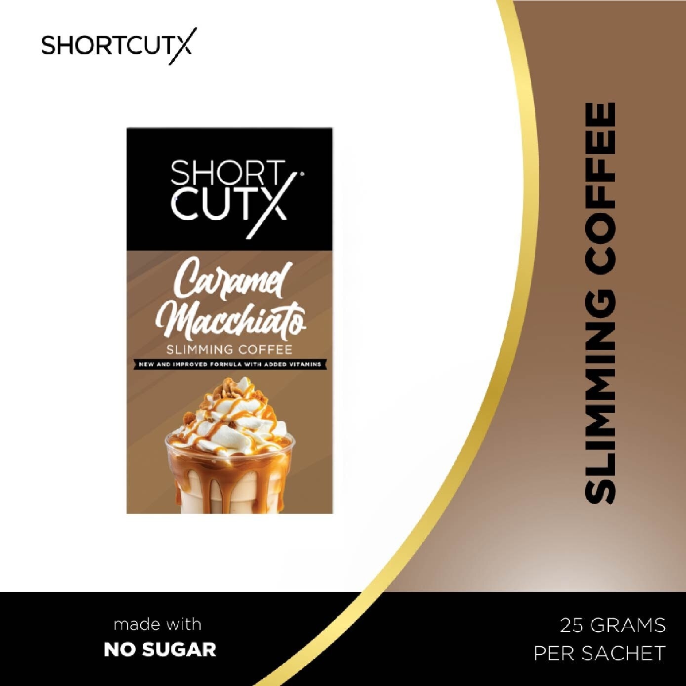 Caramel Machiatto Slimming Coffee Sachet (Curbs Appetite + Detoxes Body + Flush Out Toxins) 20g X 7s