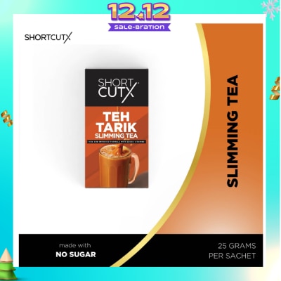 SHORTCUTX Teh Tarik Slimming Tea Sachet (Curbs Appetite + Detoxes Body + Flushes Out Toxins) 20g X 7s (Expiry: Mar`2026)