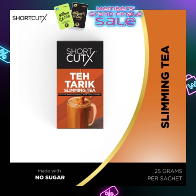 SHORTCUTX Teh Tarik Slimming Tea Sachet (Curbs Appetite + Detoxes Body + Flushes Out Toxins) 20g X 7s (Expiry: Mar`2026)