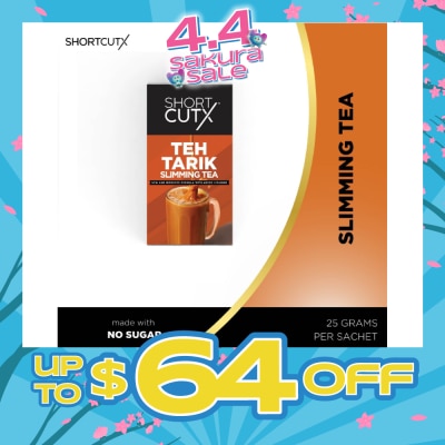 SHORTCUTX Teh Tarik Slimming Tea Sachet (Curbs Appetite + Detoxes Body + Flushes Out Toxins) 20g X 7