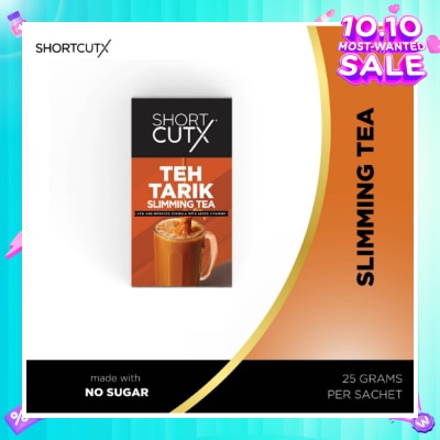 SHORTCUTX Teh Tarik Slimming Tea Sachet (Curbs Appetite + Detoxes Body + Flushes Out Toxins) 20g X 7s (Expiry: Mar`2026)