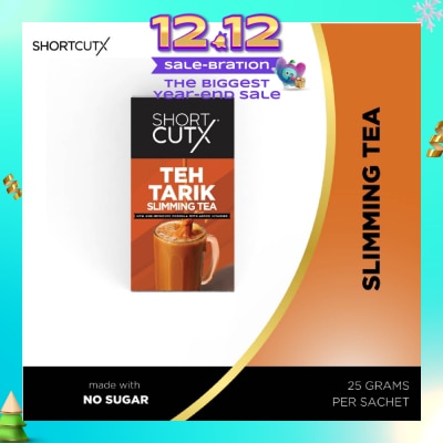 SHORTCUTX Teh Tarik Slimming Tea Sachet (Curbs Appetite + Detoxes Body + Flushes Out Toxins) 20g X 7s (Expiry: Mar`2026)