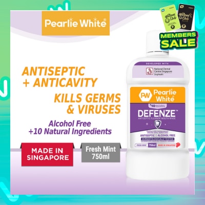 PEARLIE WHITE® Defenze Antiseptic Fluoride Mouth Rinse 750ml