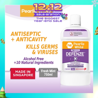 PEARLIE WHITE® Defenze Antiseptic Fluoride Mouth Rinse 750ml