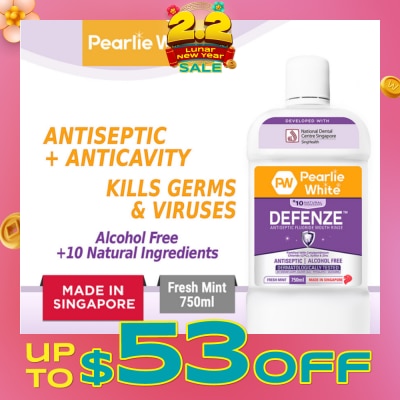 PEARLIE WHITE® Defenze Antiseptic Fluoride Mouth Rinse 750ml