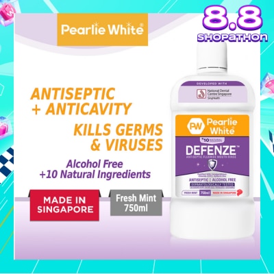 PEARLIE WHITE® Defenze Antiseptic Fluoride Mouth Rinse 750ml
