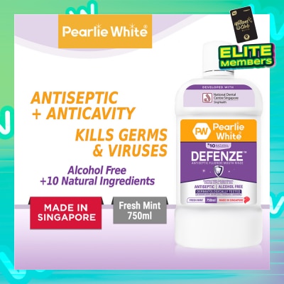 PEARLIE WHITE® Defenze Antiseptic Fluoride Mouth Rinse 750ml