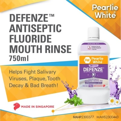 PEARLIE WHITE® Defenze Antiseptic Fluoride Mouth Rinse 750ml