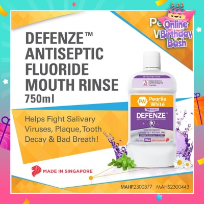 PEARLIE WHITE® Defenze Antiseptic Fluoride Mouth Rinse 750ml