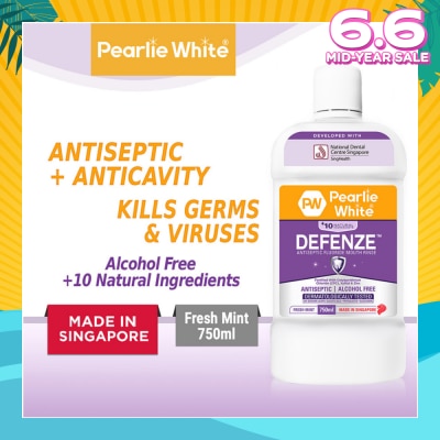 PEARLIE WHITE® Defenze Antiseptic Fluoride Mouth Rinse 750ml