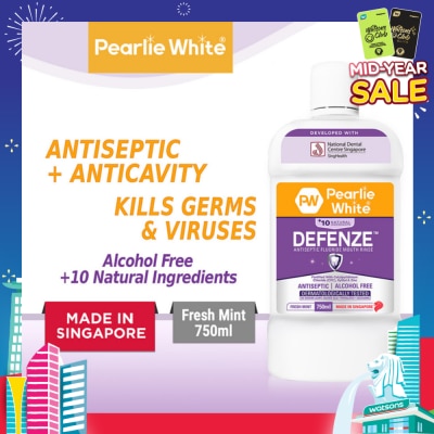 PEARLIE WHITE® Defenze Antiseptic Fluoride Mouth Rinse 750ml