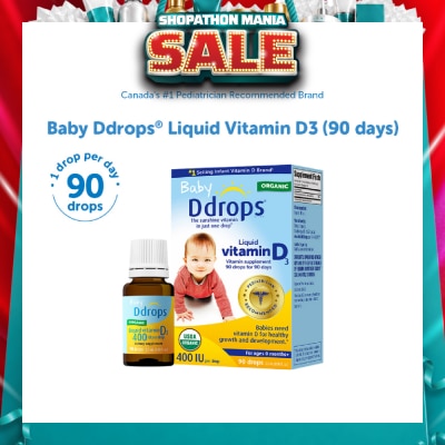 DDROPS - Organic Baby Liquid Vitamin D3 400 IU 90 Drops 2.5ml