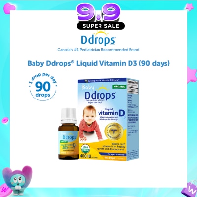 DDROPS - Organic Baby Liquid Vitamin D3 400 IU 90 Drops 2.5ml image