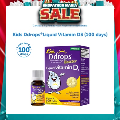 DDROPS - Organic Kids Vitamin D3 Booster Liquid 600 IU 100 Drops 2.8ml
