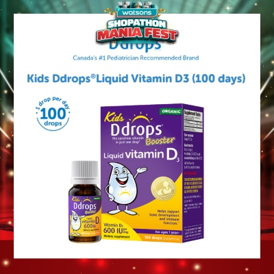 DDROPS - Organic Kids Vitamin D3 Booster Liquid 600 IU 100 Drops 2.8ml