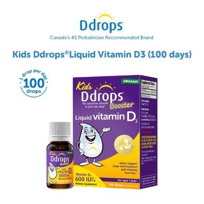 DDROPS - Organic Kids Vitamin D3 Booster Liquid 600 IU 100 Drops 2.8ml