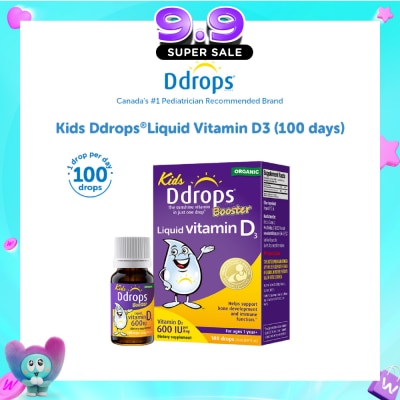 DDROPS - Organic Kids Vitamin D3 Booster Liquid 600 IU 100 Drops 2.8ml image