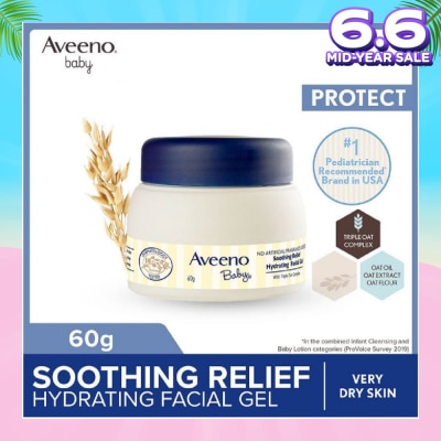 AVEENO BABY Soothing Relief Hydrating Facial Gel with Triple Oat Complex (For Dry to Very Dry Sensitive Skin) 60g
