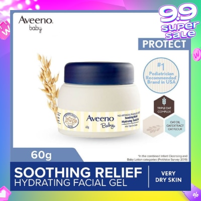 AVEENO BABY Soothing Relief Hydrating Facial Gel with Triple Oat Complex (For Dry to Very Dry Sensitive Skin) 60g