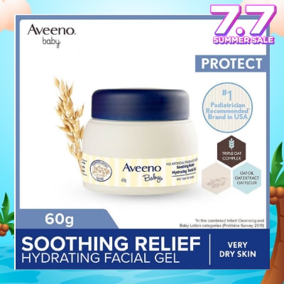AVEENO BABY Soothing Relief Hydrating Facial Gel with Triple Oat Complex (For Dry to Very Dry Sensitive Skin) 60g