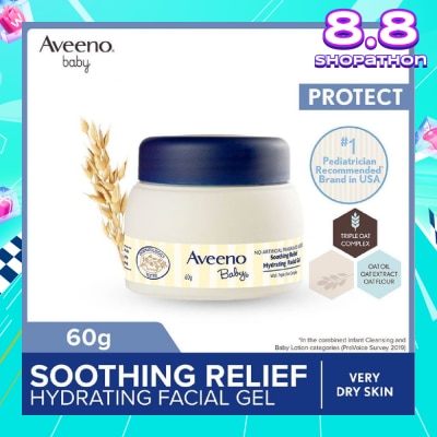 AVEENO BABY Soothing Relief Hydrating Facial Gel with Triple Oat Complex (For Dry to Very Dry Sensitive Skin) 60g