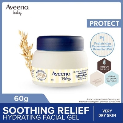 AVEENO BABY Soothing Relief Hydrating Facial Gel with Triple Oat Complex (For Dry to Very Dry Sensitive Skin) 60g