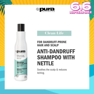 PURA KOSMETICA Clean Life Anti Dandruff Shampoo (Soothes Itchy Scalp + Prevents Dandruff) 250ml