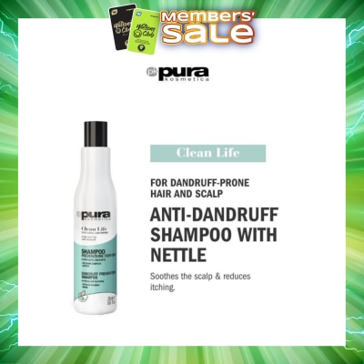 PURA KOSMETICA - Clean Life Anti Dandruff Shampoo (Soothes Itchy Scalp + Prevents Dandruff) 250ml
