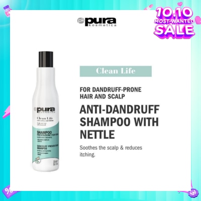 PURA KOSMETICA Clean Life Anti Dandruff Shampoo (Soothes Itchy Scalp + Prevents Dandruff) 250ml