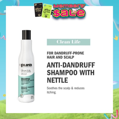 PURA KOSMETICA - Clean Life Anti Dandruff Shampoo (Soothes Itchy Scalp + Prevents Dandruff) 250ml