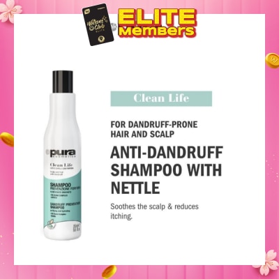 PURA KOSMETICA Clean Life Anti Dandruff Shampoo (Soothes Itchy Scalp + Prevents Dandruff) 250ml